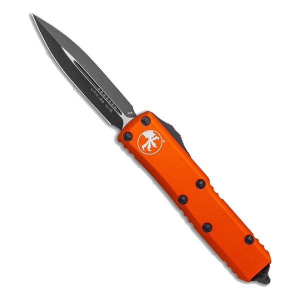MICROTECH 232-1 UTX-85 Two Tone Black Double Edge OTF Orange Automatic Knife