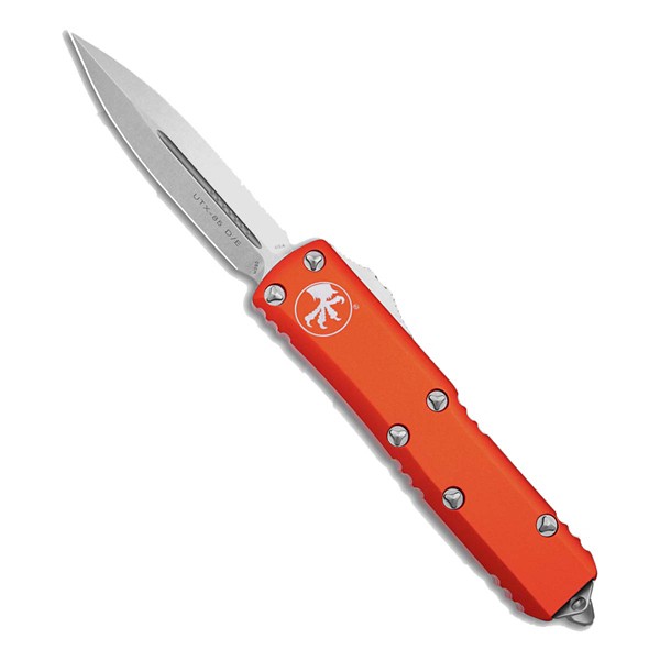MICROTECH 232-10 Stonewash Double Edge OTF Orange Automatic Knife