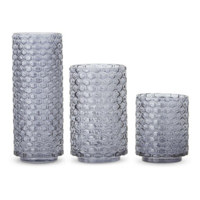 K&K Interiors Gray Blue Glass Vases