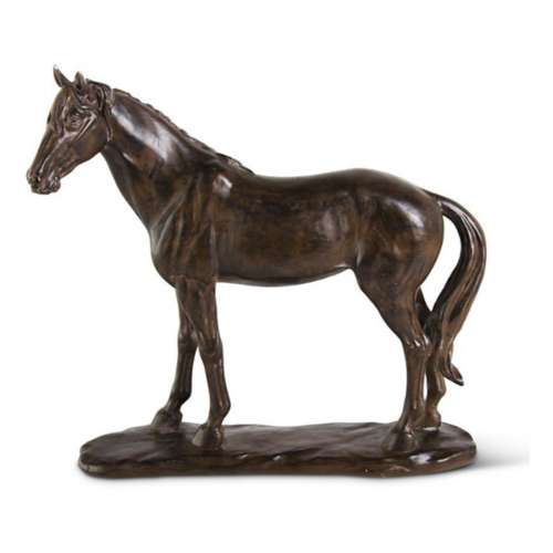 K&K Interiors 13.5in Brown Resin Horse w/Bronze Finish