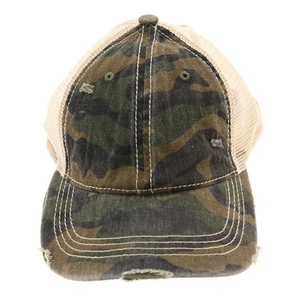 Women's C.C Camoflage Mesh Back High Pony Flexfit Hat product image