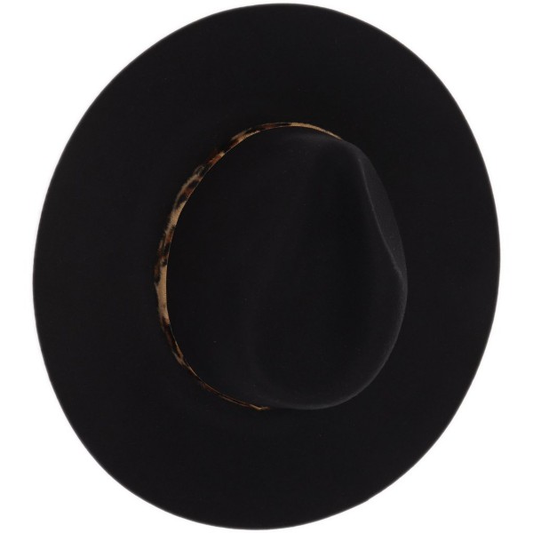Women's C.C Leopard Trim Wool Felt Brim Fedora product image