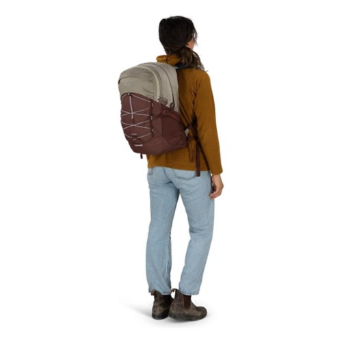 Osprey Quasar Backpack Sawdust Tan Raisin Red