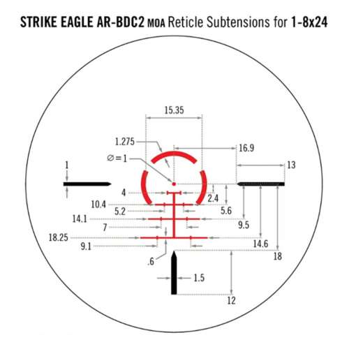 Vortex Strike Eagle 1-8x24 SFP AR BDC3 MOA Riflescope