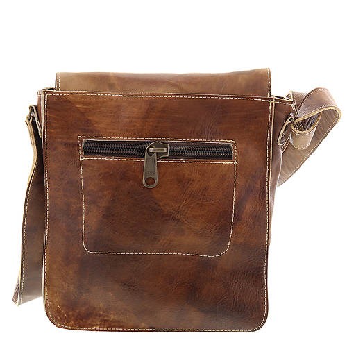 Rowallan Brown Pittsburgh N/S Messenger Bag in Oil Tanned Buffalo Leather 