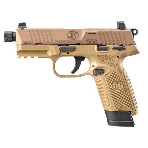 FN America 502 Tactical FDE Optic Ready Compact 22LR Pistol with Thumb Safety