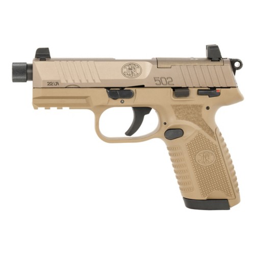 FN America 502 Tactical FDE Optic Ready Compact 22LR Pistol with Thumb Safety