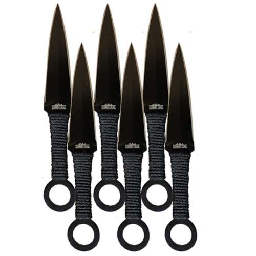 3 Piece Set of 9 Throwing Knives with Nylon Carry Case Rain