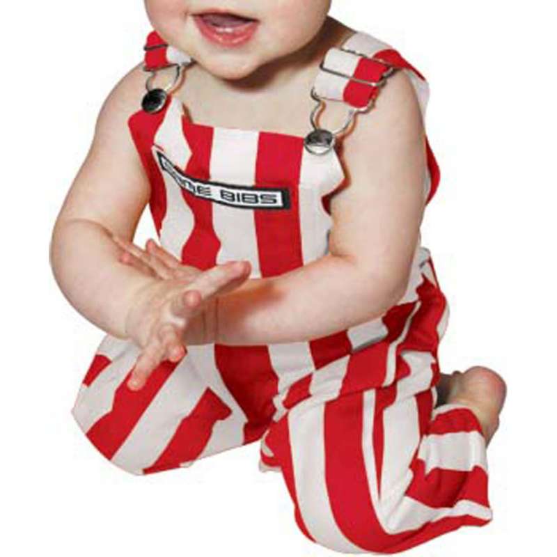 Game Bibs Infants Red & White Overall Bibs