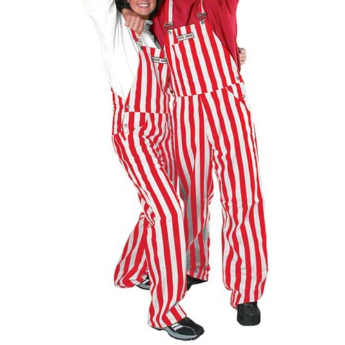 Game Bibs Red & White Striped Overall Bibs