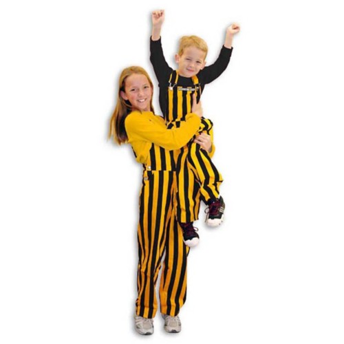 Game Bibs Kids' Black & Gold Overall Bibs - Primary Image