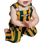 Game Bibs Baby Green & Gold Overall Bibs - Thumbnail 1 of 2