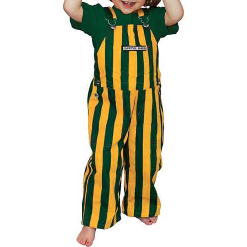 Game Bibs Toddler Green & Gold Overall Bibs