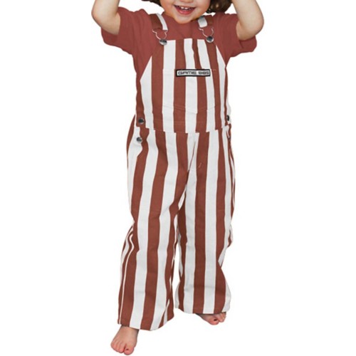 Game Bibs Toddler Maroon & White Overall Bibs - Primary Image