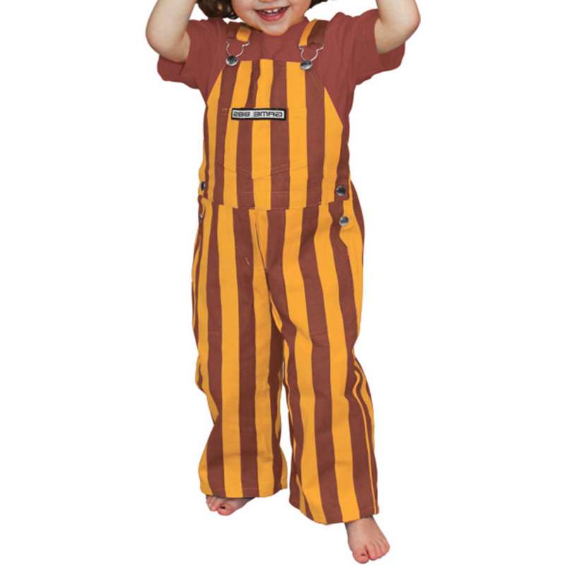 Game Bibs Garnet & Gold Striped Overall Bibs