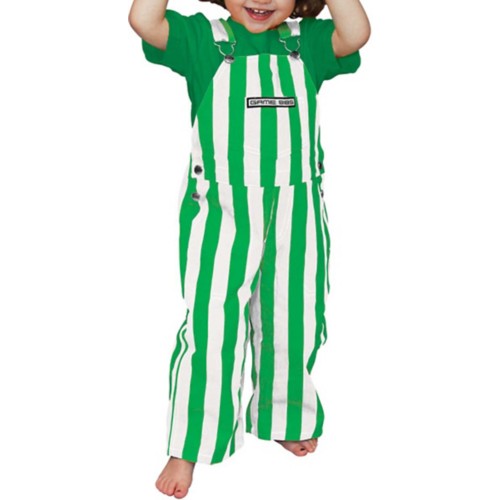 Game Bibs Toddler Kelly Green & White Overall Bibs - Primary Image