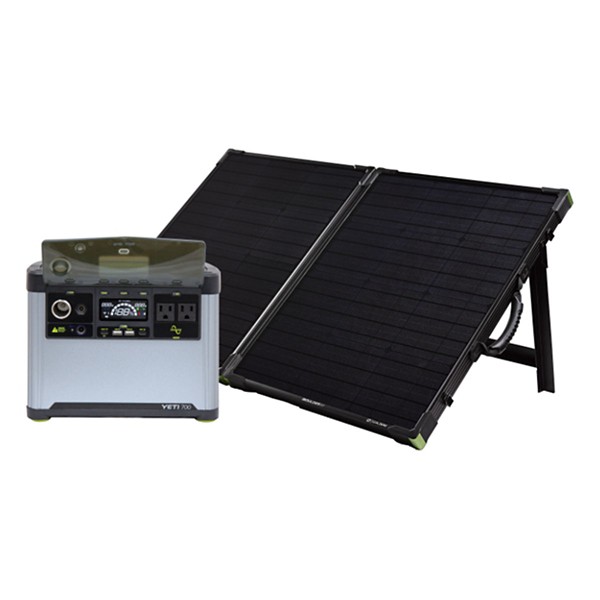 GOAL ZERO YETI 700 6G 120V+Boulder 100BC VK Power Station + Solar Panel