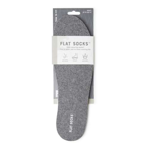 Adult Flat Socks Dark Heather Grey Wool Insoles
