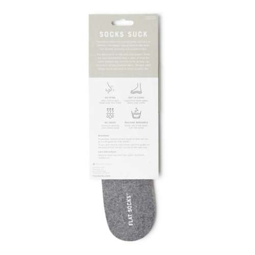 Adult Flat Socks Dark Heather Grey Wool Insoles