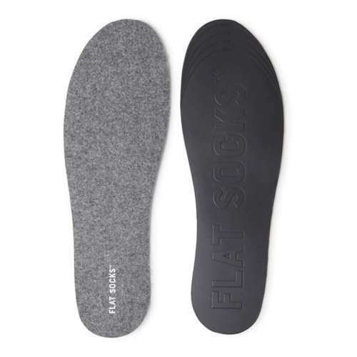 Adult Flat Socks Dark Heather Grey Wool Insoles