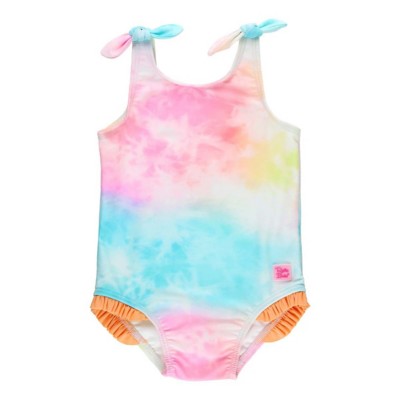 Toddler Girls' RuffleButts Tie Shoulder One Piece Swimsuit