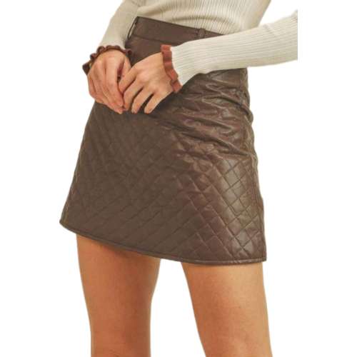Louis Vuitton Brown Leather Mini Skirt
