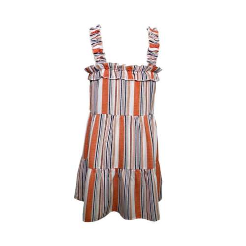 Girls' For All Seasons Striped Square Neck Shift Inch dress