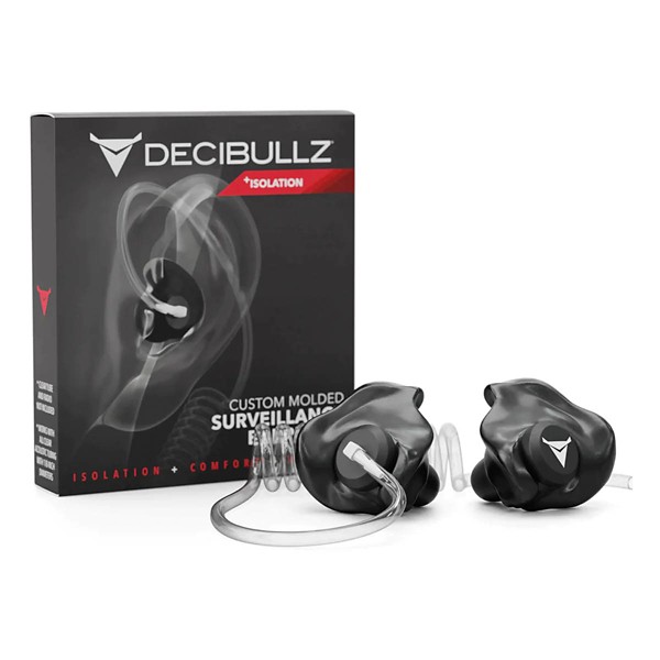 Decibullz Custom Moldable Surveillance Radio Headset Earpieces with Isolation