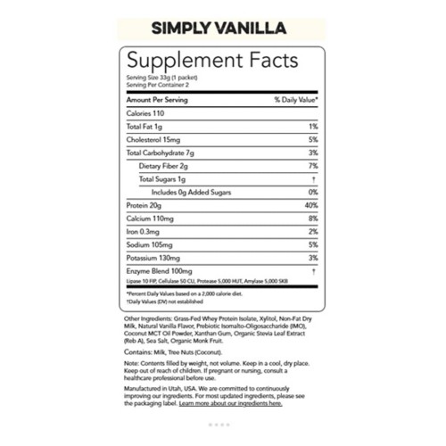 Clean Simple Eats Protein Powder Single Serving - 10 Pack - Primary Image
