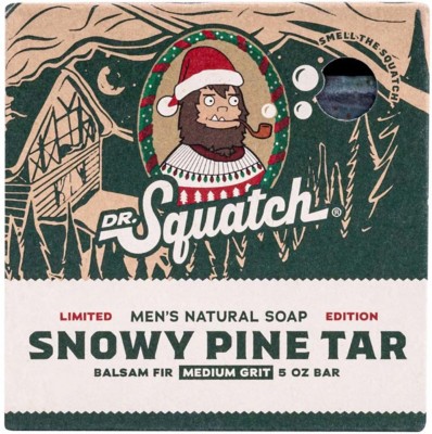 Dr. Squatch Pine Tar Soap w/Soap Saver Pouch - 5oz Free Shipping