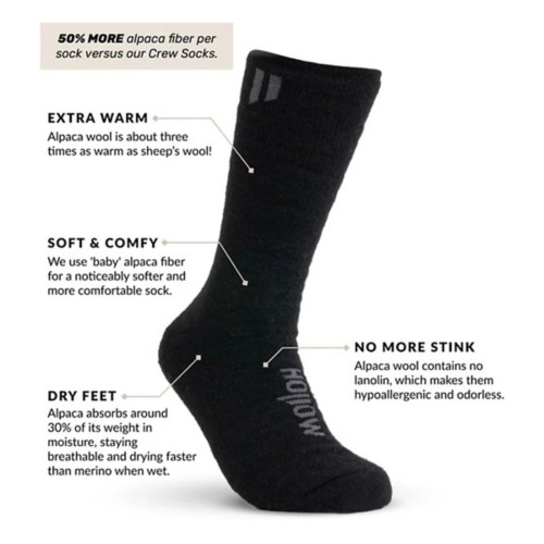 Adult Hollow Alpaca Performance Crew Hunting Socks