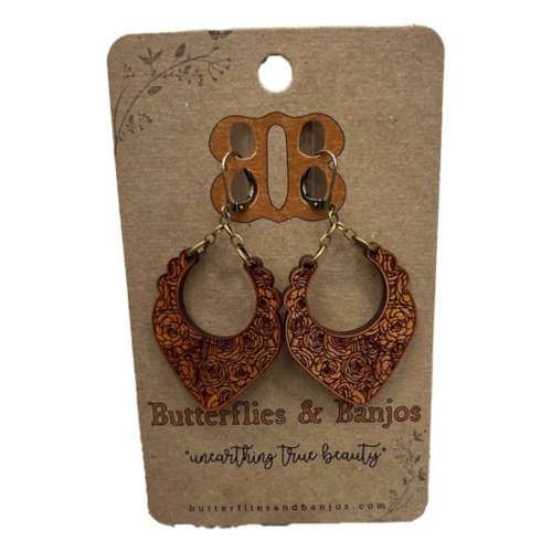 Butterflies And Banjos Wild Rose Earrings