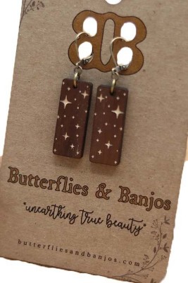 Butterflies And Banjos Starry Night Earrings