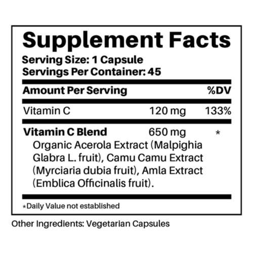 Just Ingredients Whole Food Vitamin C Complex Supplement