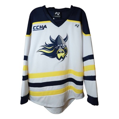 Nike University of Michigan Hockey White Replica Jersey with Patterned  Block ''M'' Logo