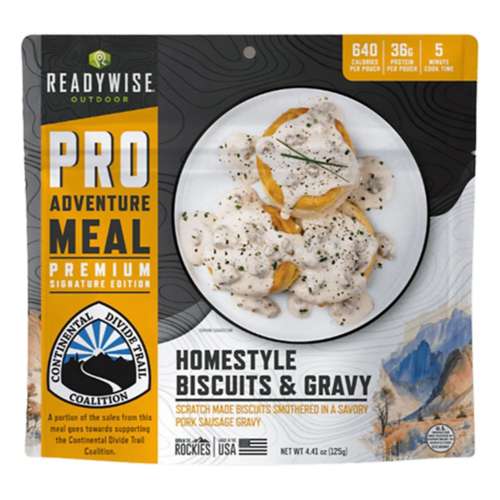 ReadyWise Homestyle Biscuits & Gravy - Signature Edition Pro Adventure Meal with Continental Divide Trail Coalition