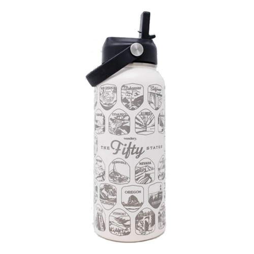 Wondery Outdoors Fifty States Bucket List Water Bottle - Primary Image