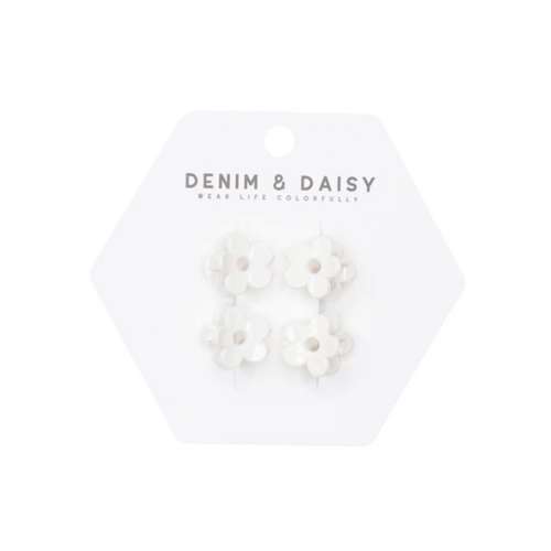Denim And Daisy Retro Flower 4 Pack Mini Hair Clip