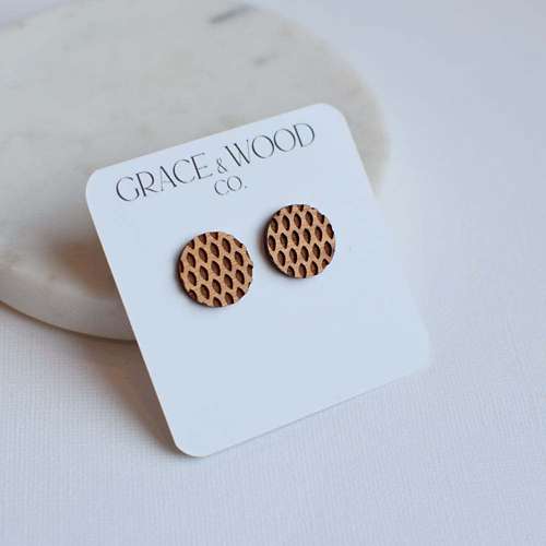 Grace & Wood Co. Cherry Raindrop Studs Earrings