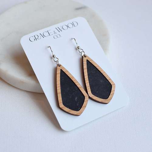 Grace & Wood Co. Black Wood + Emma Earrings