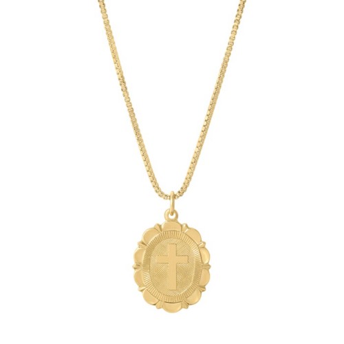 Joy Dravecky Scalloped Cross Necklace