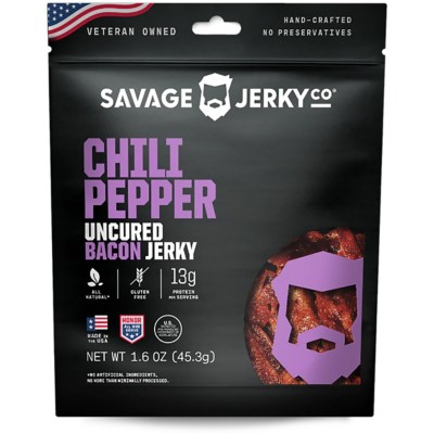 Savage Jerky Chili Pepper Uncured Bacon Jerky