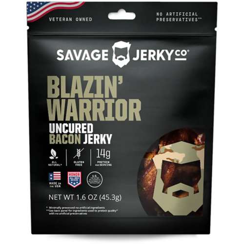 Savage Jerky Blazin Warrior Uncured Bacon Jerky