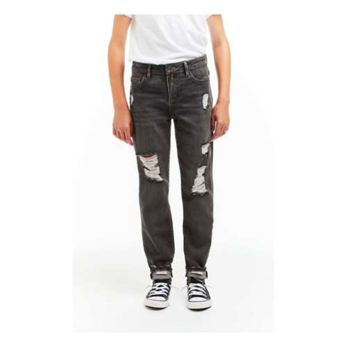 Girls' Tractr Destructed Weekender Relaxed Fit Straight Jeans
