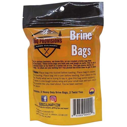 BBQ Provisions Clear HPPE Brine Bags 3 gallon 2 count