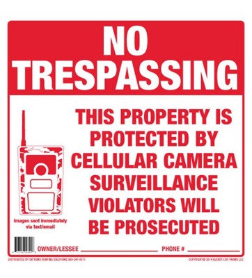 Xtreme Hunting Solutions No Trespassing Sign