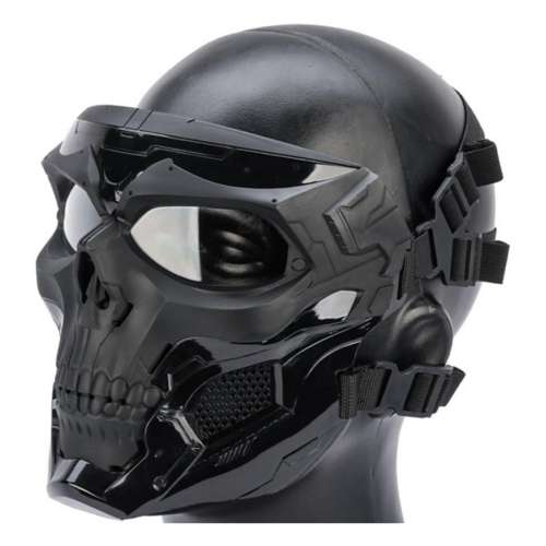 AIRSOFT ADJUSTABLE METAL WIRE MESH HALF MASK w/ EAR PROTECTION NECK GUARD  Vented