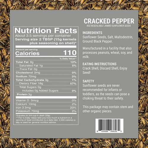 Smackin Snacks Cracked Pepper Jumbo Sunflower Seeds