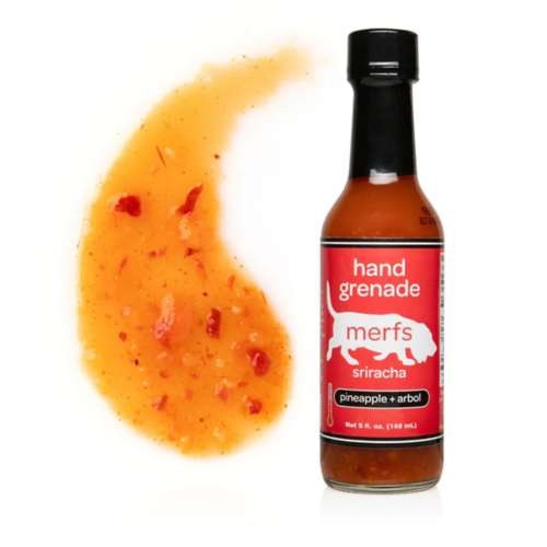 Merfs Condiments Hand Grenade Sriracha Hot Sauce 5 oz