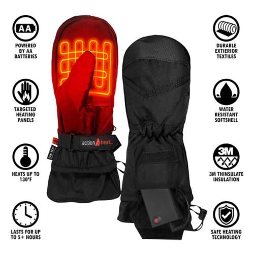 Men's ActionHeat AA Battery Heated Mittens